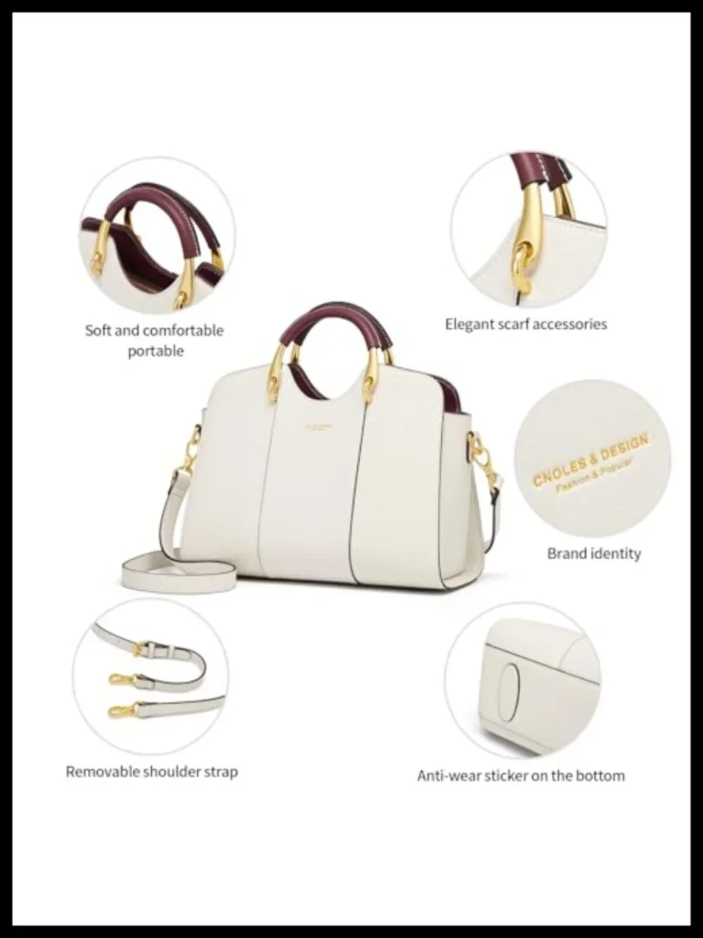 Genuine Leather Satchel Bag Women Tote Shoulder Handbag Crossbody